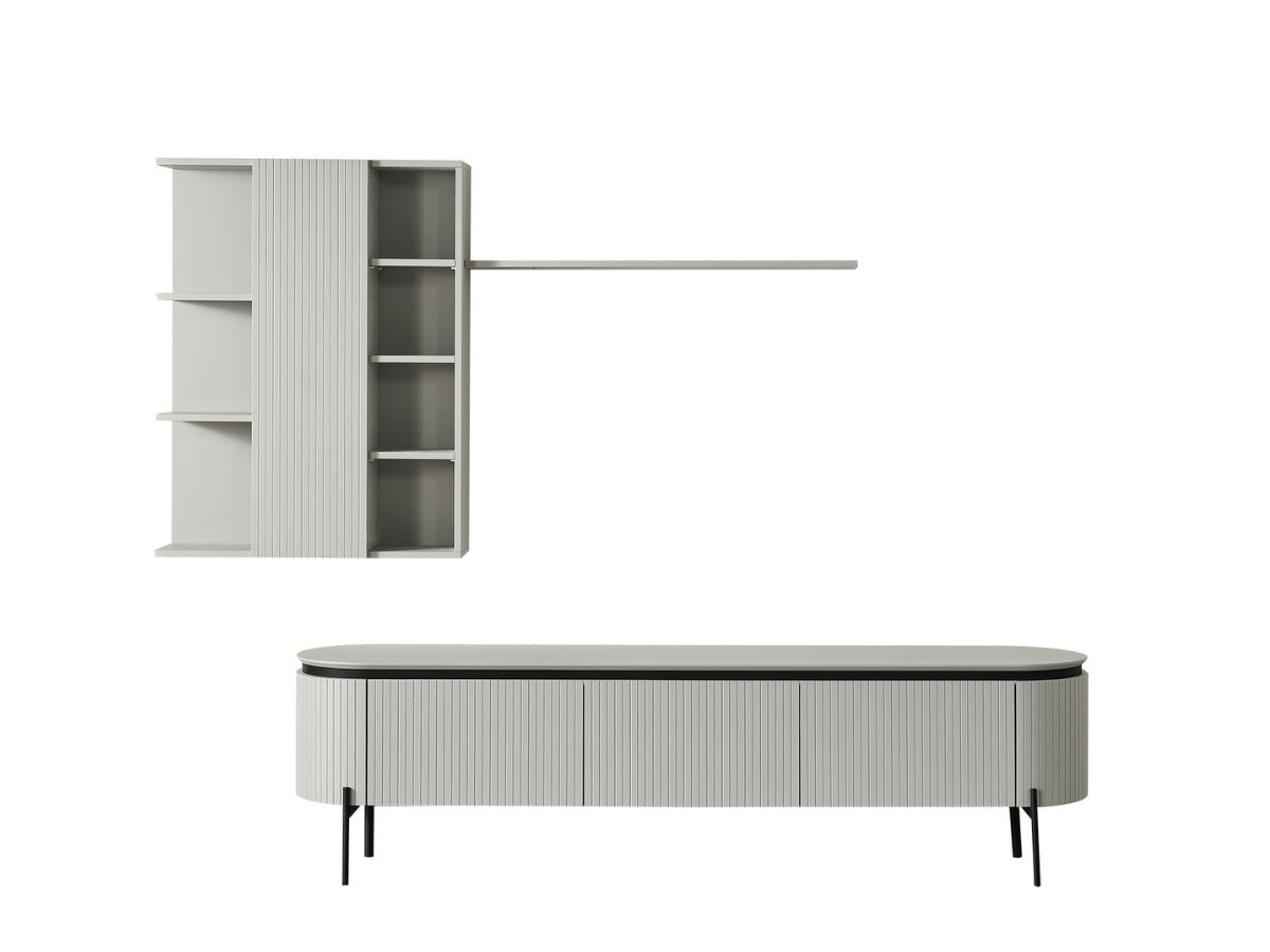 Tesla TV Ünitesi Beyaz-Siyah